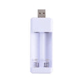 USB AA/AAA 2-Slot Smart Battery Charger 5V 1A Battery Charger PRIMED WHITE