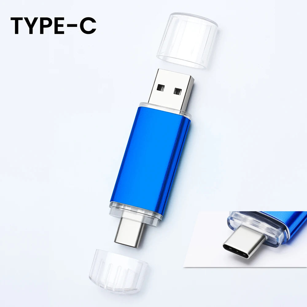 JASTER 2-in-1 Type-C USB 3.0 Flash Drive 16GB–128GB Silver USB Flash Drive PRIMED USB 3.0 4GB