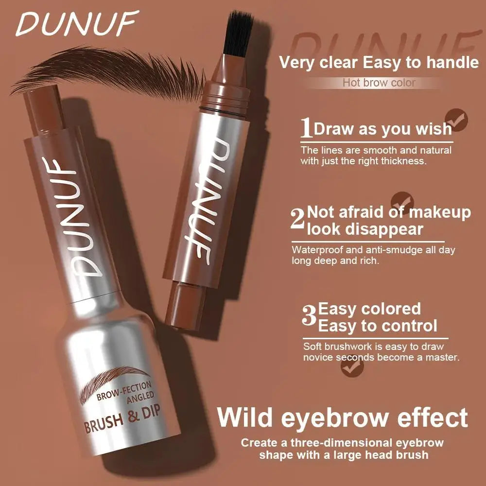 DUNUF Waterproof Eyebrow Pencil – 2 Color Long-Lasting Brow Eyebrow Pencil PRIMED
