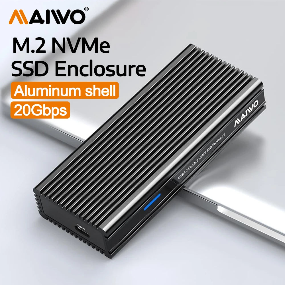 MAIWO 20Gbps M.2 NVMe SSD Enclosure USB 3.2 GEN2x2 Type-C NVMe SSD Enclosure PRIMED