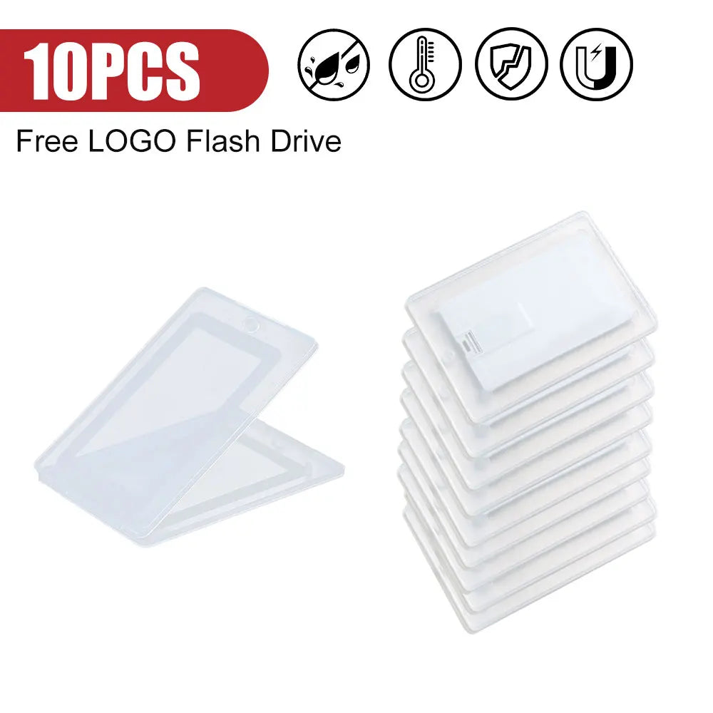 10-Pack Custom Logo Business Card USB Flash Drives 4G–64GB USB Flash Drive PRIMED 512M Card with Box