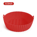 LMETJMA Reusable Silicone Air Fryer Liner Round Basket Insert Silicone Air Fryer Liner PRIMED Red L