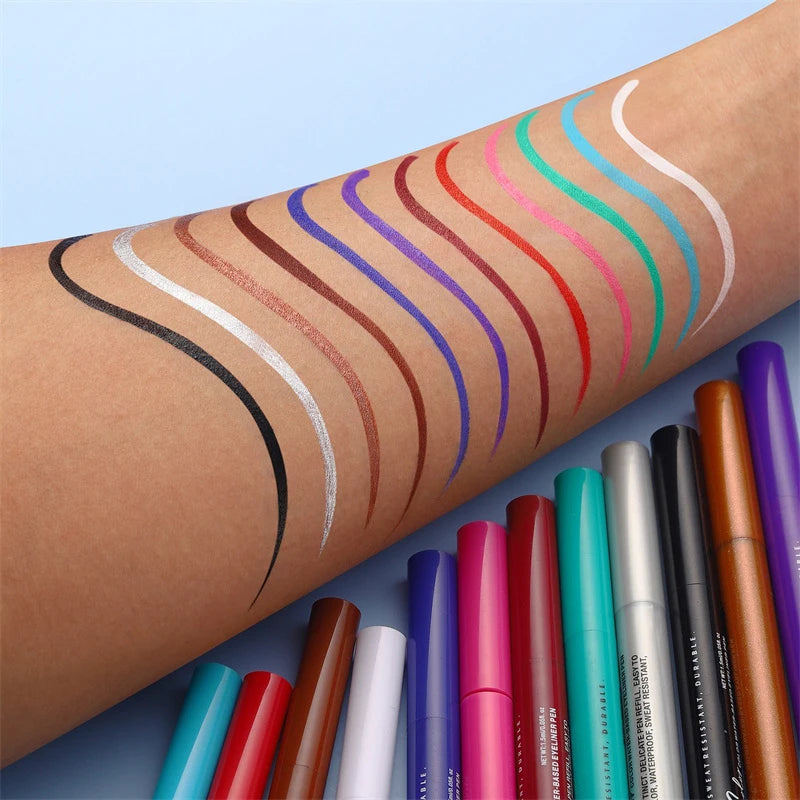 Waterproof Liquid Eyeliner Pen – 12 Matte Colors