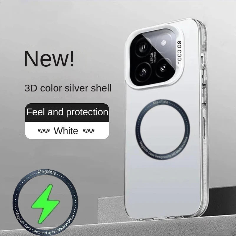 MagSafe Matte Frosted Case for Xiaomi 14 13 13T 14T Pro Phone Case PRIMED Mi12s White