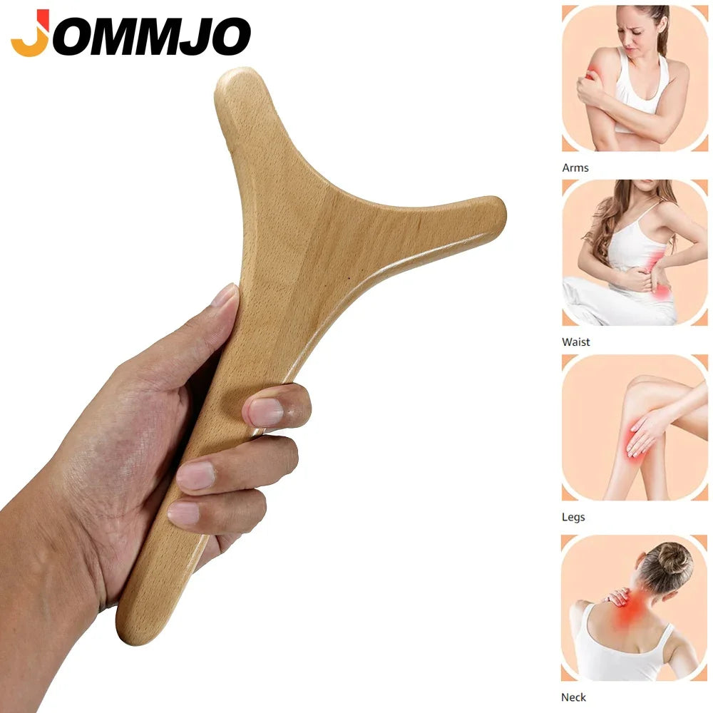 Wood Gua Sha Body Massage Tool – Sculpting & Muscle Roller Wood Massage Tool PRIMED