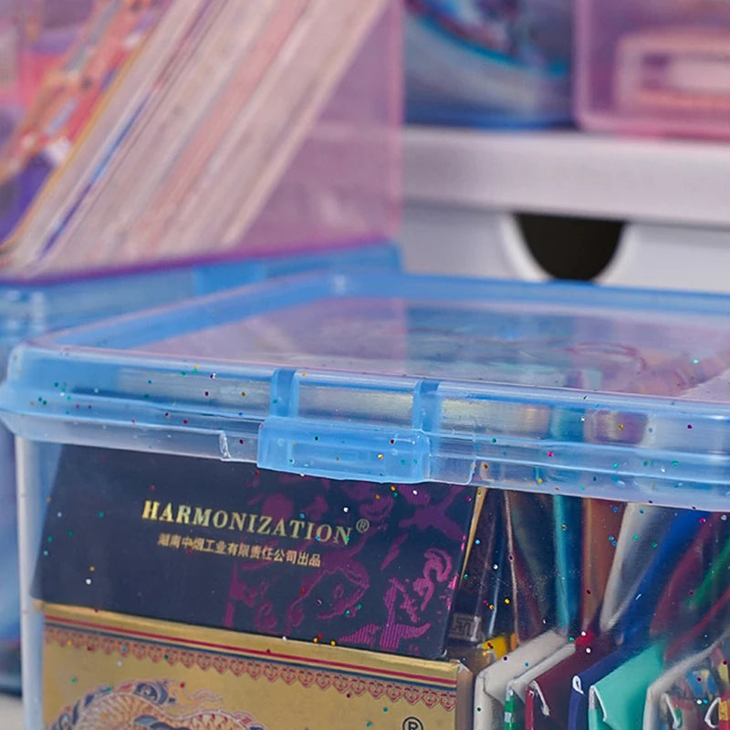 Transparent Photocard Storage Box Flip Case Desk Organizer Card Storage Box PRIMED