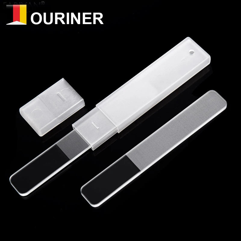 Transparent Glass Nail Files with Box – 2/5 Pcs Manicure Set