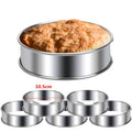 LMETJMA 6-Piece Stainless Steel Muffin & Tart Rings 10.5cm Baking Mold Rings PRIMED 6 Pieces