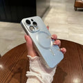 MagSafe Liquid Silicone iPhone Case 12–17 Pro Max Magnetic Magnetic Phone Case PRIMED For iPhone 14 Pro Silver
