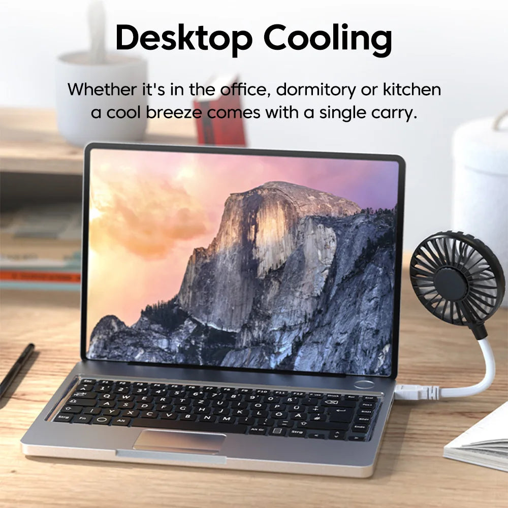 USB Portable Mini Fan – Flexible Gooseneck, DC5V for Laptop USB Portable Fan PRIMED