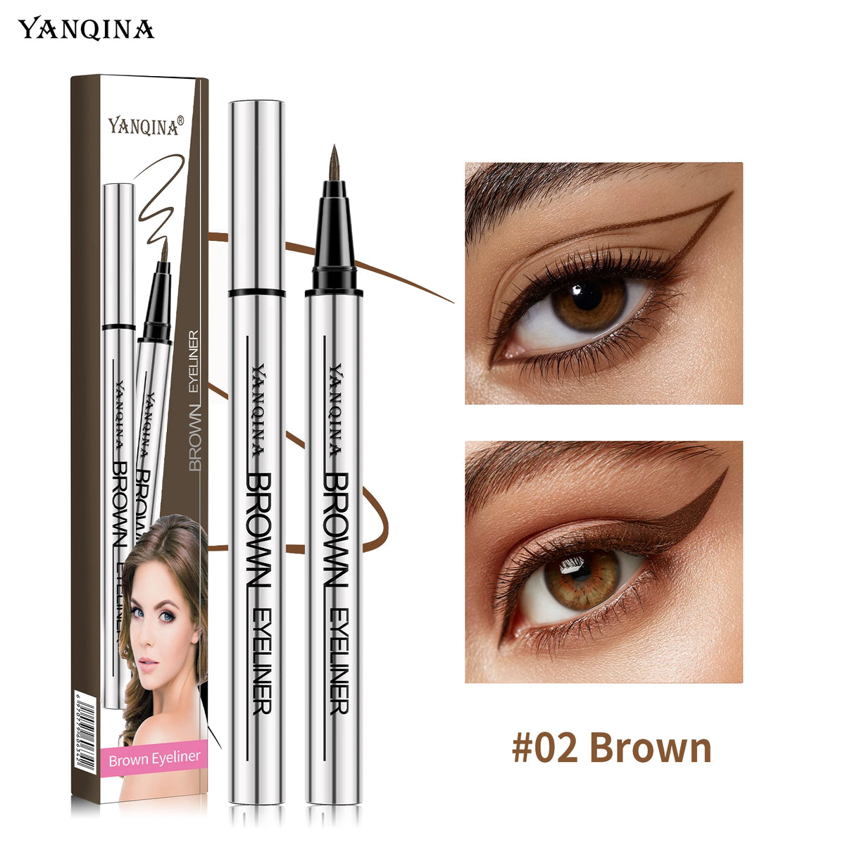 YANQINA Waterproof Liquid Eyeliner Pen – 24HR Precision