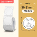 Niimbot Round White Label Rolls for B1 B21 Printer | Multi-Size Label Sticker Rolls PRIMED WH Round 31-31mm