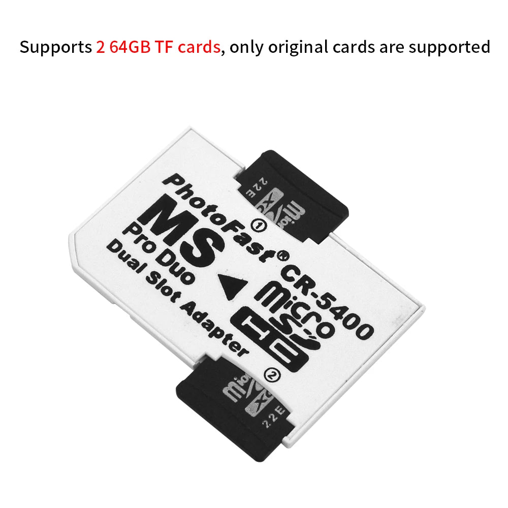 TISHRIC MicroSD TF to MS Pro Duo Adapter for Sony PSP PSV 64GB Memory Card Adapter PRIMED