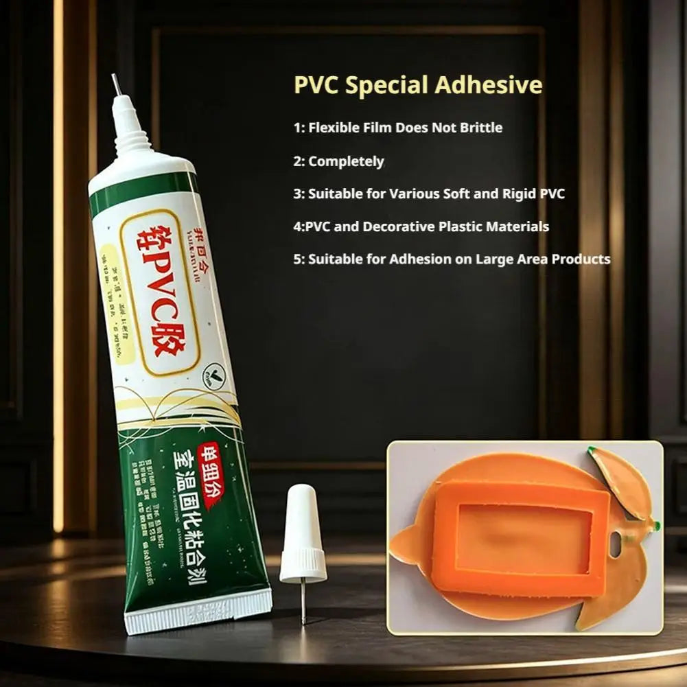 Strong Clear PVC Glue 20/60ml – Waterproof Adhesive for Leather