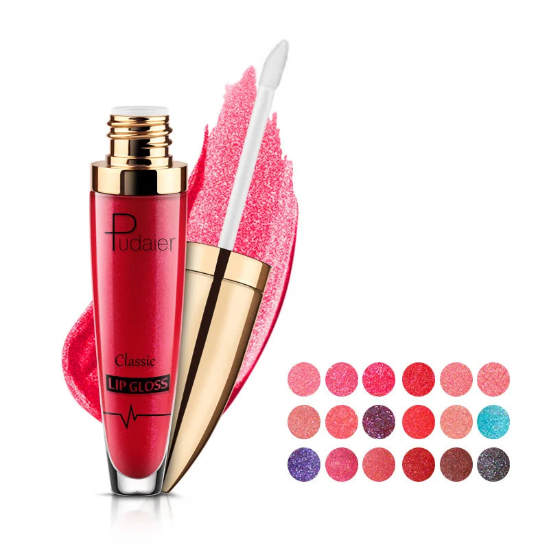 Pudaier 18-Color Matte Glitter Liquid Lipstick Set – Waterproof