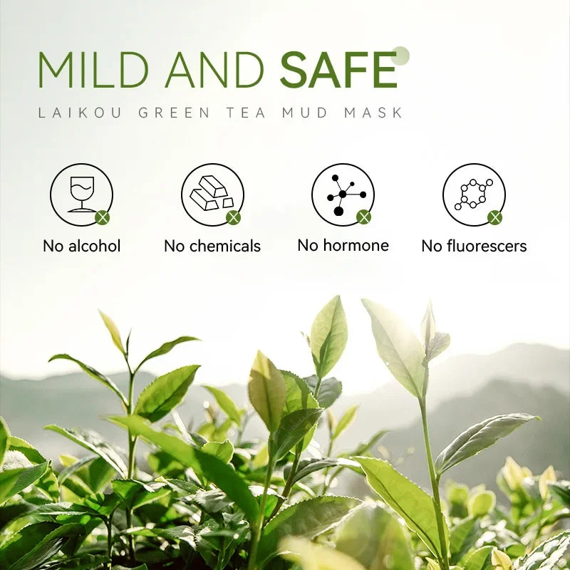 LAIKOU Green Tea Clay Mask 100g | Pore Minimizing Oil Control Clay Face Mask PRIMED
