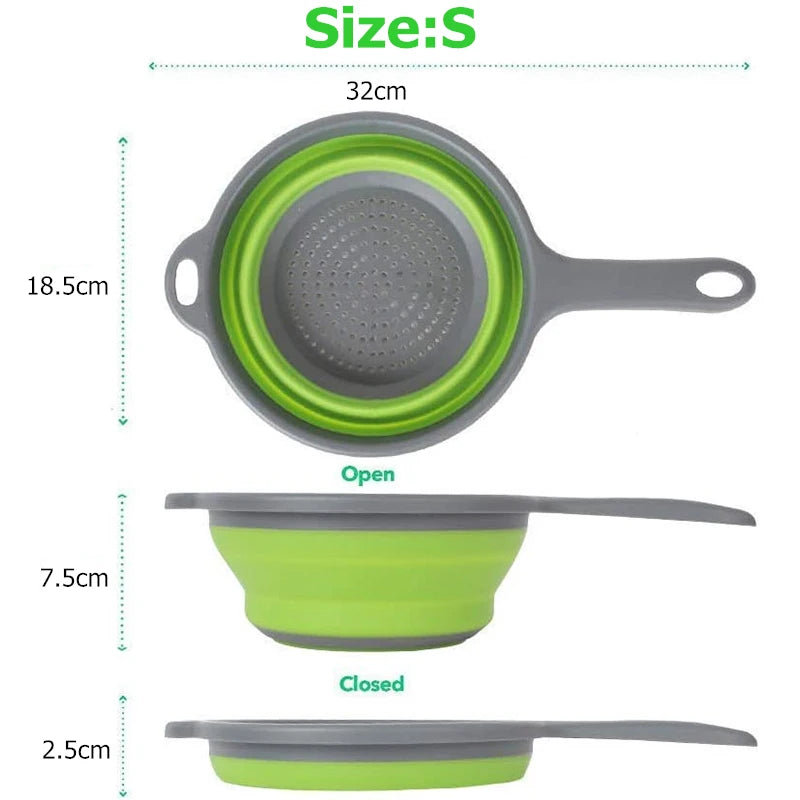 LMETJMA Silicone Collapsible Colander & Folding Kitchen Strainer Collapsible Colander PRIMED