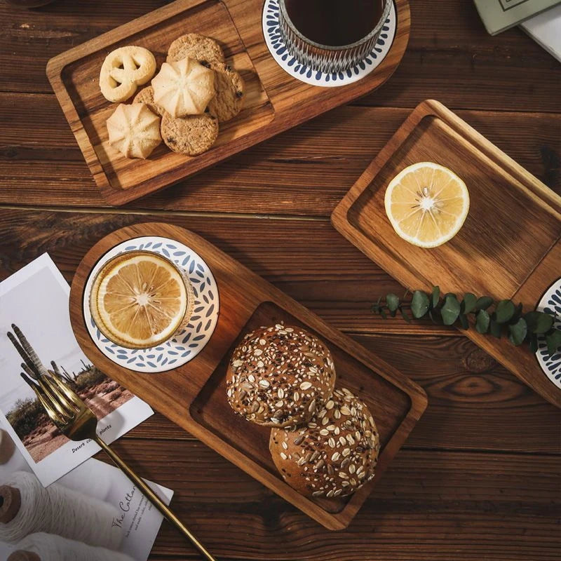Wooden Coffee & Breakfast Serving Tray | Décor Food Platter