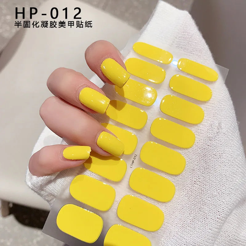 Semi-Cured Gel Nail Wraps Pink Tulip Floral | 16 Tips/Sheet