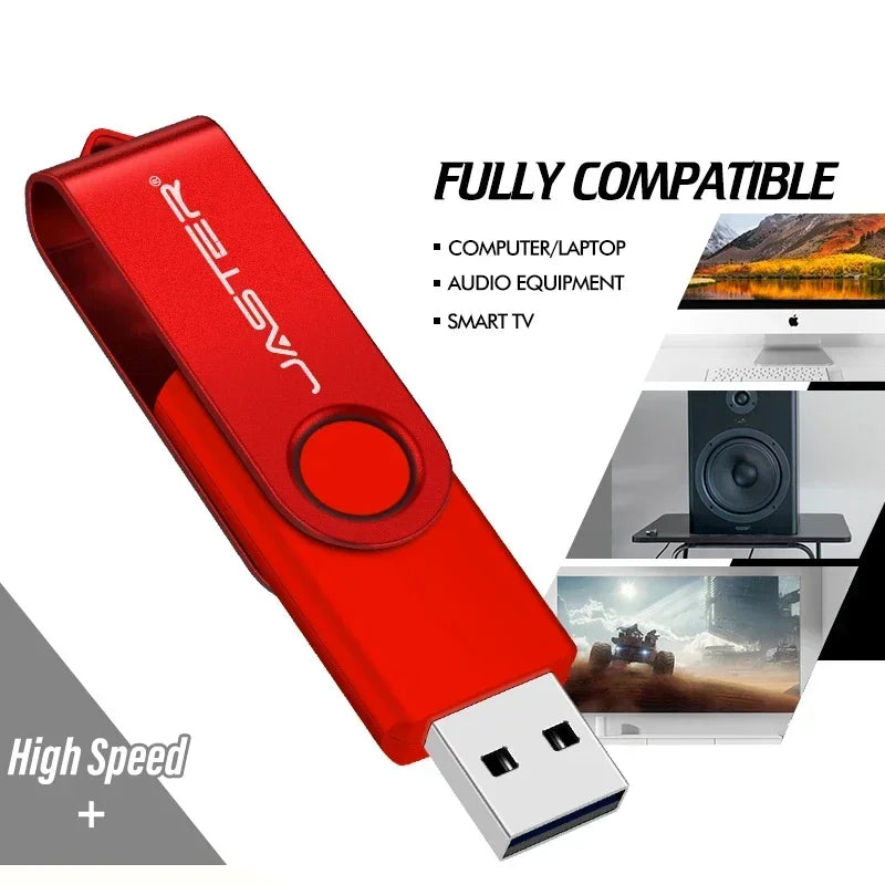 JASTER 10-Pack Rotatable USB Flash Drives 4GB–128GB USB Flash Drive PRIMED