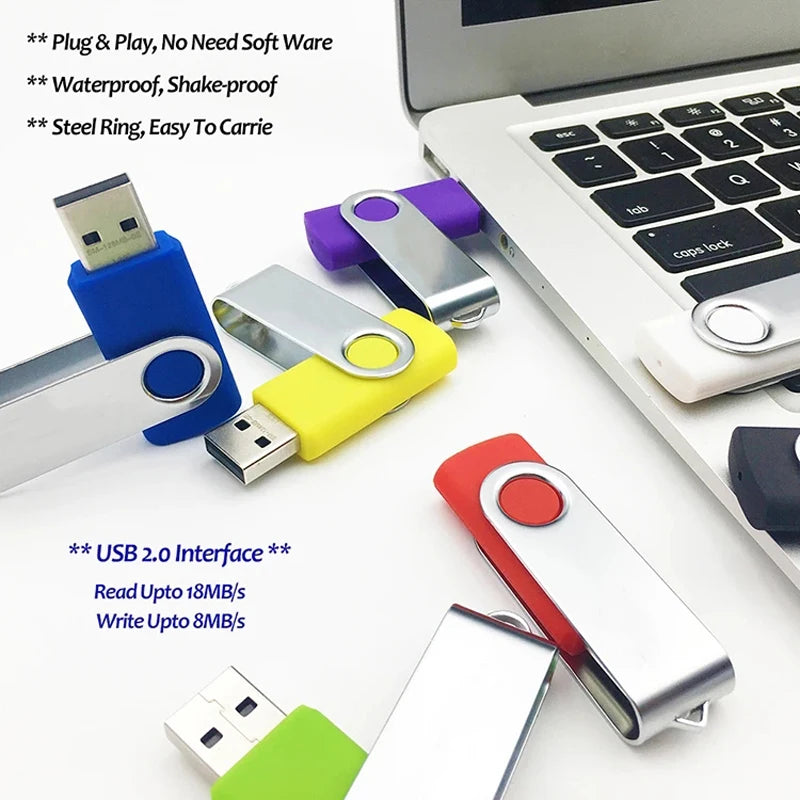 USB 2.0 Flash Drive 4GB–128GB Waterproof Metal Memory Stick USB Flash Drive PRIMED