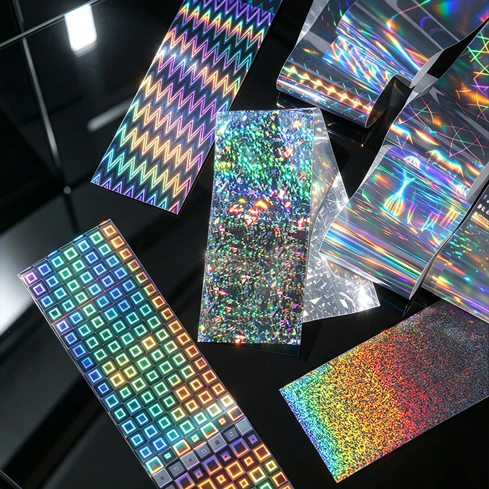 10 Rolls Aurora Laser Nail Transfer Foil – Starry Sky Stickers Nail Art Foil PRIMED
