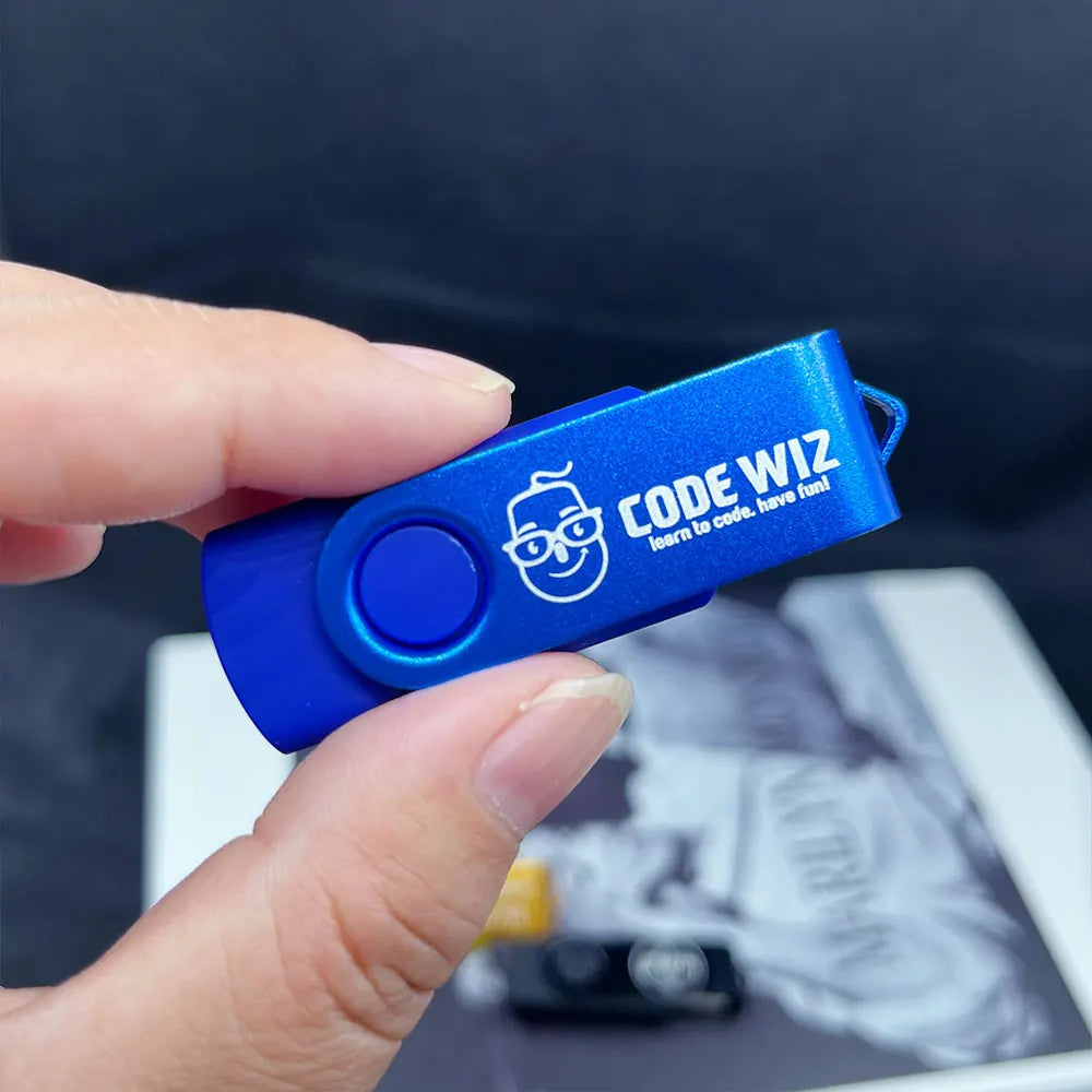 10-Pack Rotatable Metal USB 2.0 Flash Drives | Custom Logo USB Flash Drive PRIMED