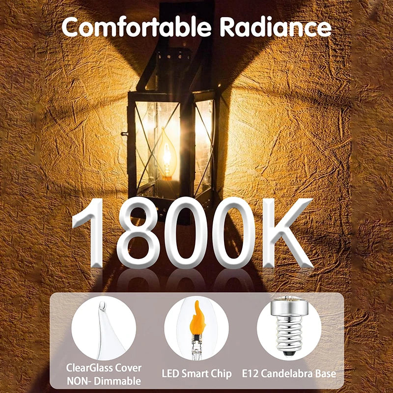LED Flickering Flame Bulb E12/E14/E27 – Realistic Fire Effect