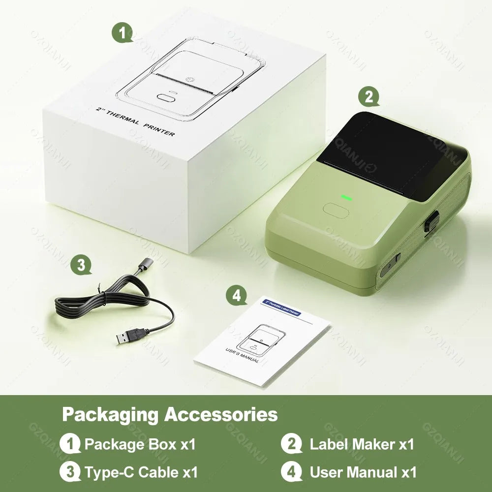 P2 Mini Bluetooth Thermal Label Printer – Inkless Sticker Maker Thermal Label Printer PRIMED P2GR Standard