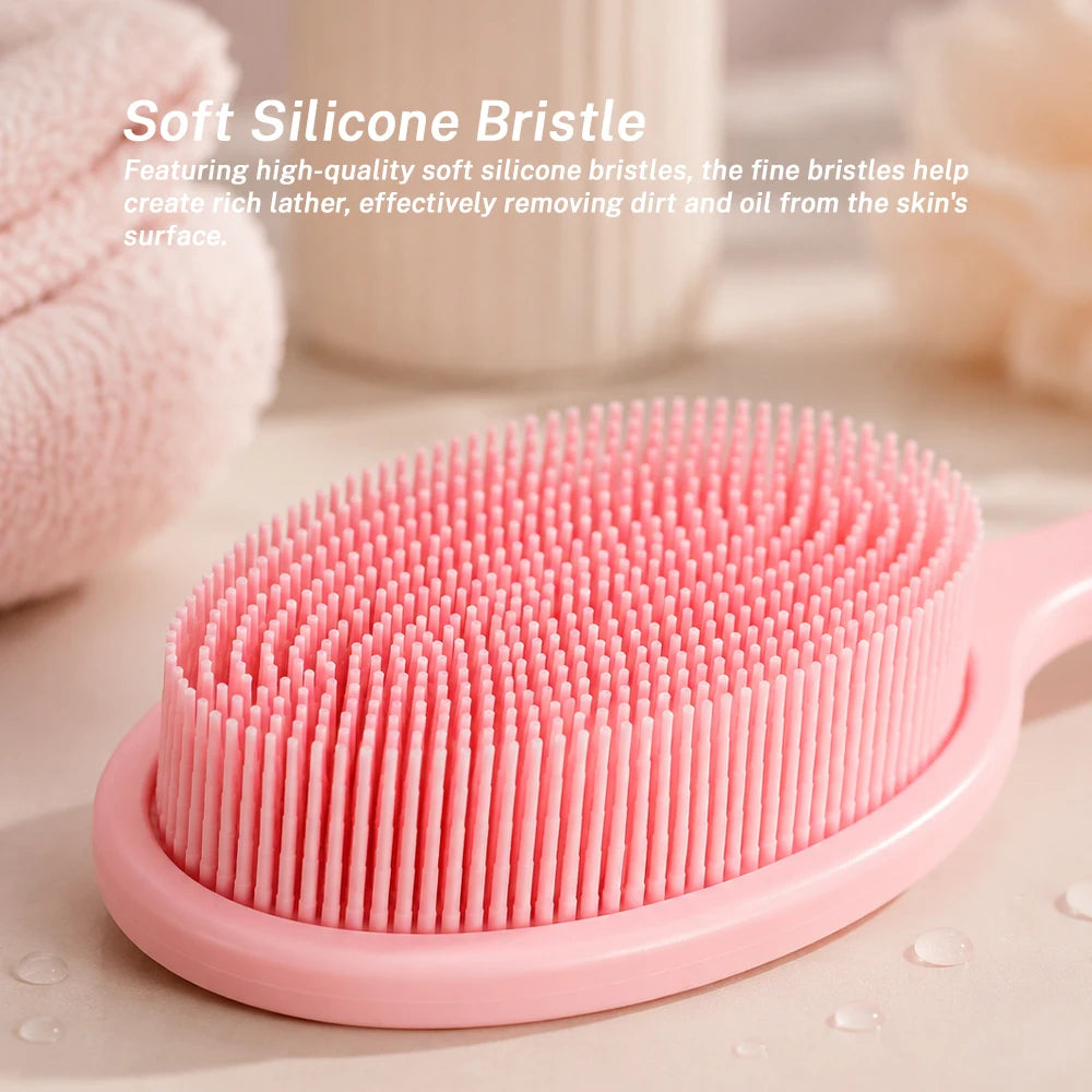 Long Handle Silicone Bath Brush – Body Scrubber & Exfoliator Silicone Bath Brush PRIMED