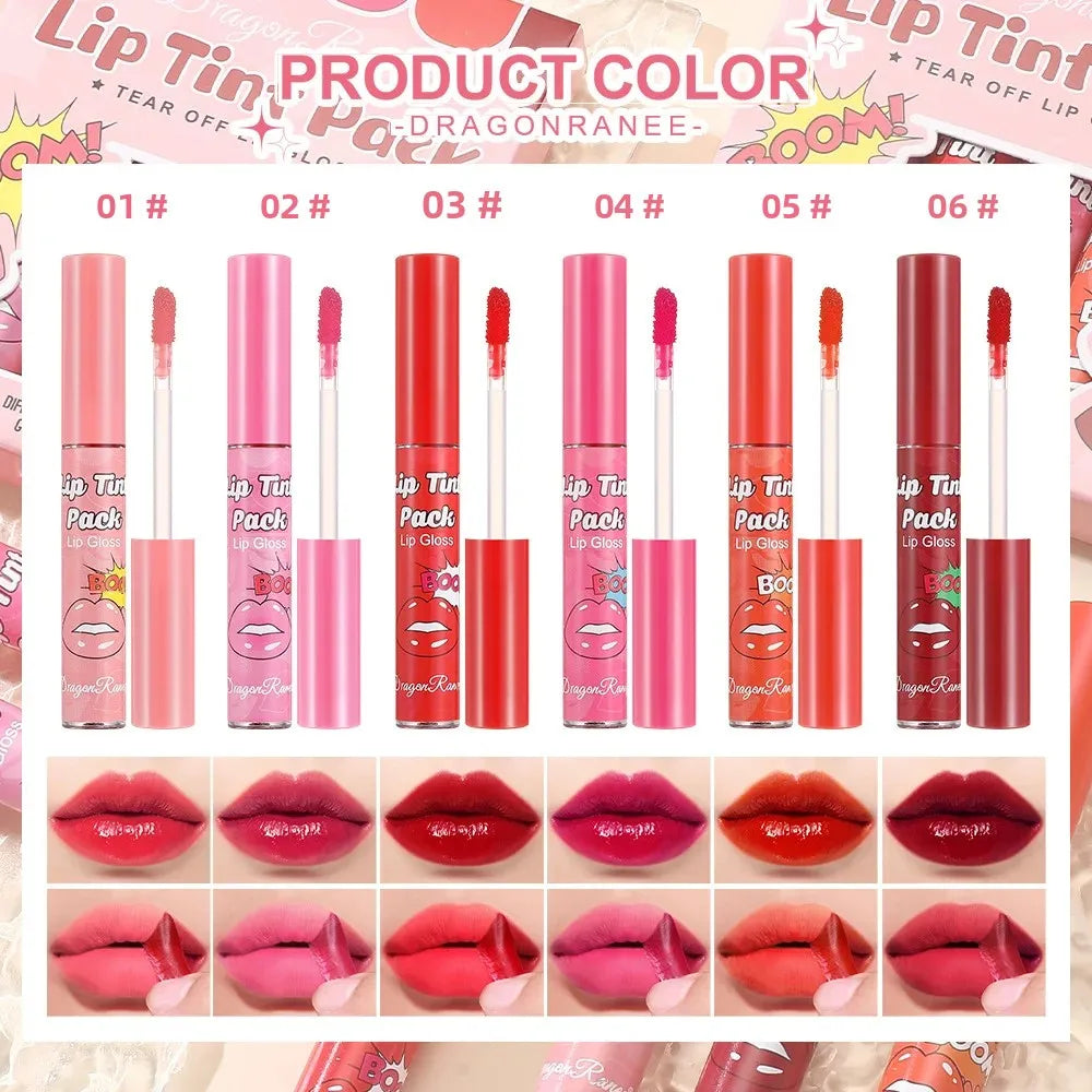 Dragon Ranee 6-Piece Tear-Off Lip Gloss Set | Matte Velvet Lip Gloss Set PRIMED