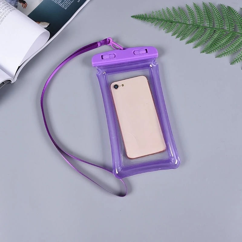 Waterproof Phone Pouch Touchscreen Dry Bag for Swimming Waterproof Phone Pouch PRIMED Purple PVC Case & Strap