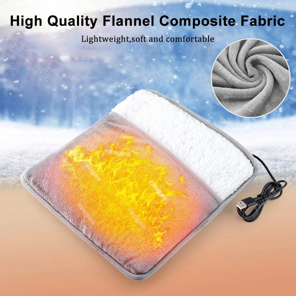 USB Electric Foot Warmer Pad – Soft Flannel & Constant Heat Electric Foot Warmer PRIMED