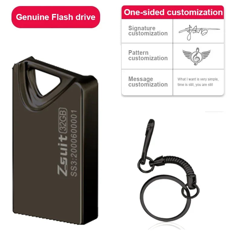 Z-Suit Metal USB Flash Drive 32GB 64GB 128GB Pendrive