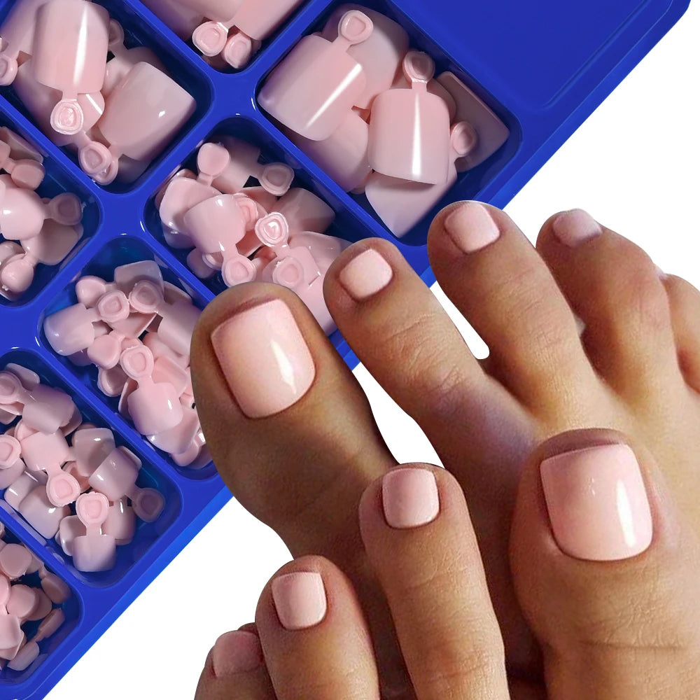 100Pcs Press On Toenails – Acrylic Solid Color Fake Nail Tips