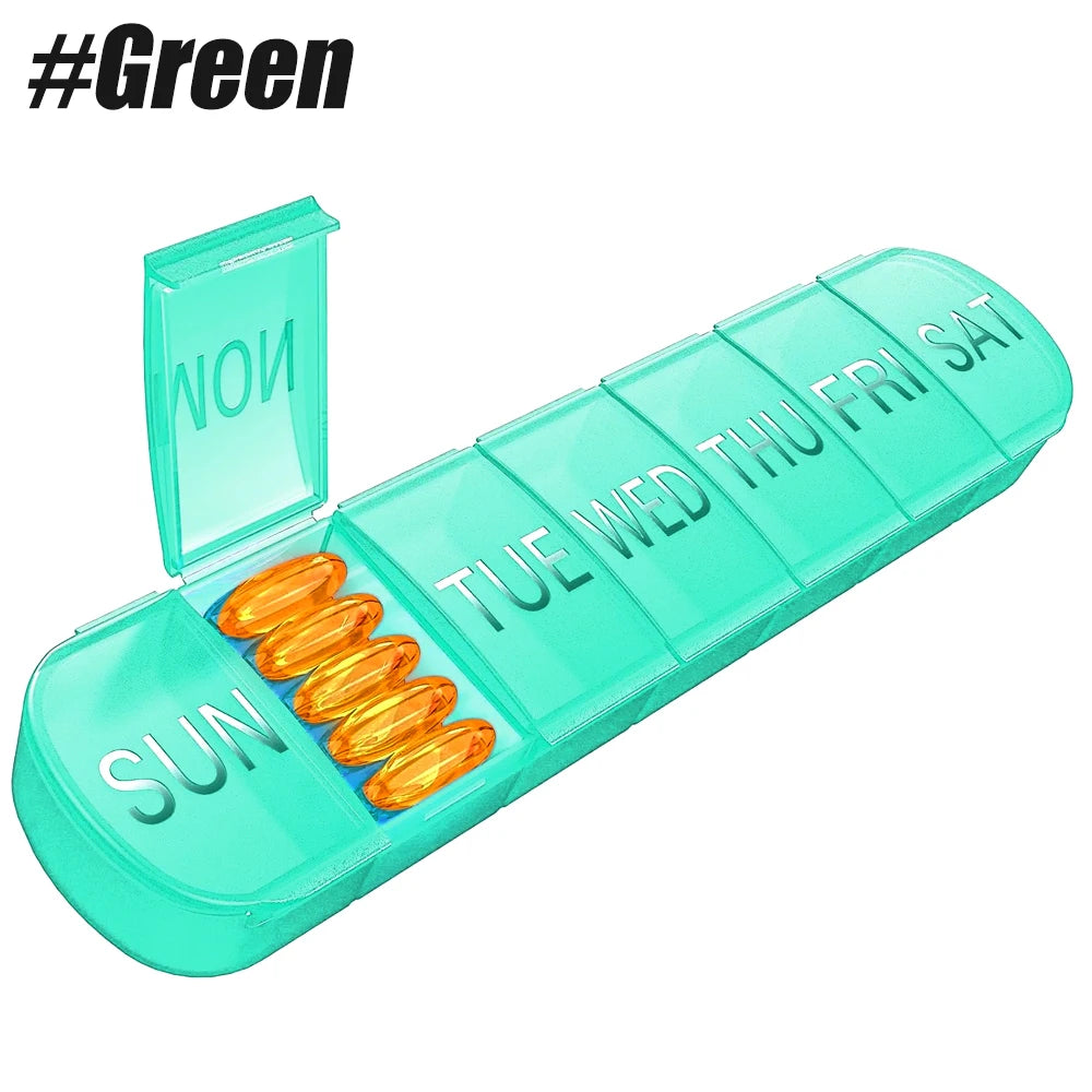 Weekly Pill Organizer – 7-Day Travel Pill Box Large Compartments