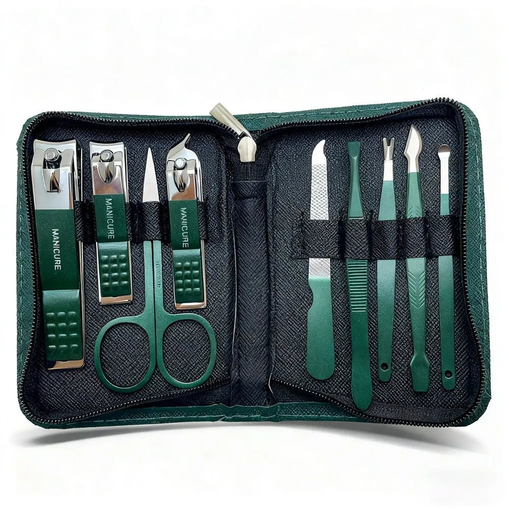 Stainless Steel Nail Care Kit – Manicure & Pedicure Set + Case Nail Care Kit PRIMED 9pcs set