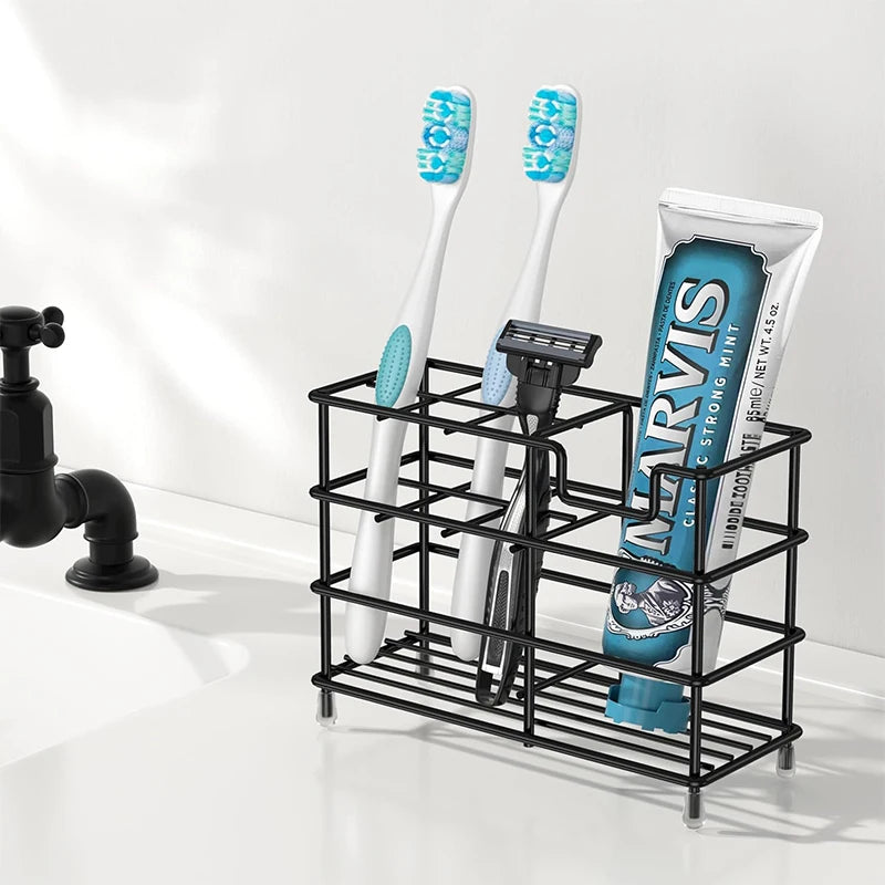 Stainless Steel Toothbrush & Toothpaste Holder Organizer
