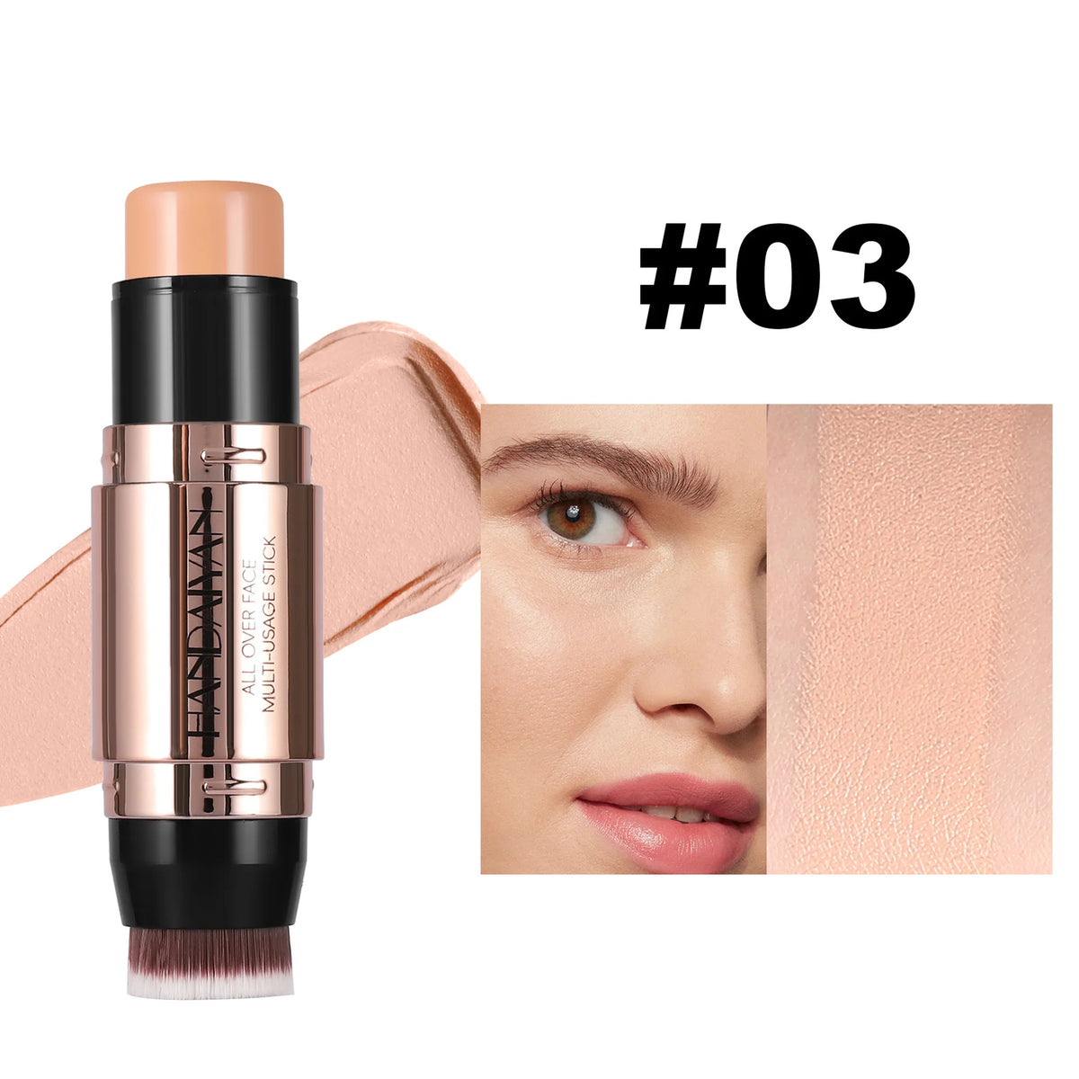 Double-Head Contour Stick & Concealer Cream with Brush