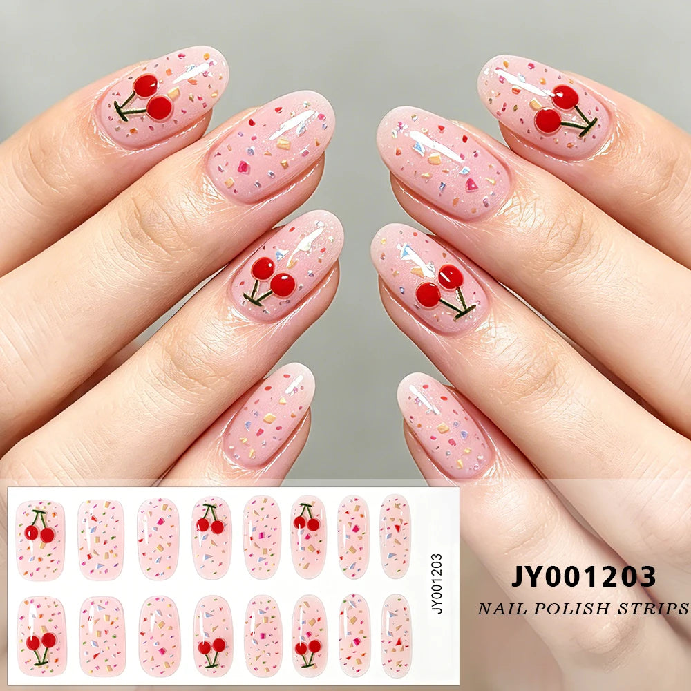 Spring Daisy Nail Stickers 16 Tips | Full Cover Glitter Decals