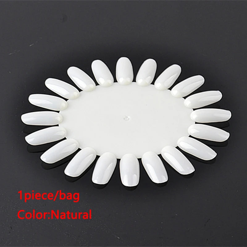 Nail Color Display Board & Practice Wheel – 20 Acrylic Tips