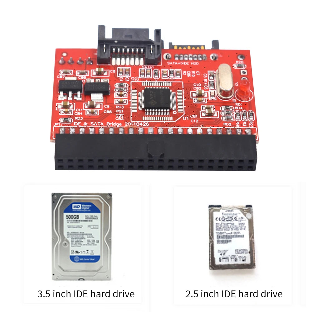 TISHRIC IDE to SATA Adapter Card – 2.5/3.5" HDD Converter Hard Drive Adapter PRIMED