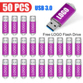 Metal USB 3.0 Flash Drives 8–128GB | Bulk Custom Logo Pen Drives USB Flash Drive PRIMED 128 GB Purple X 50PCS China Mainland