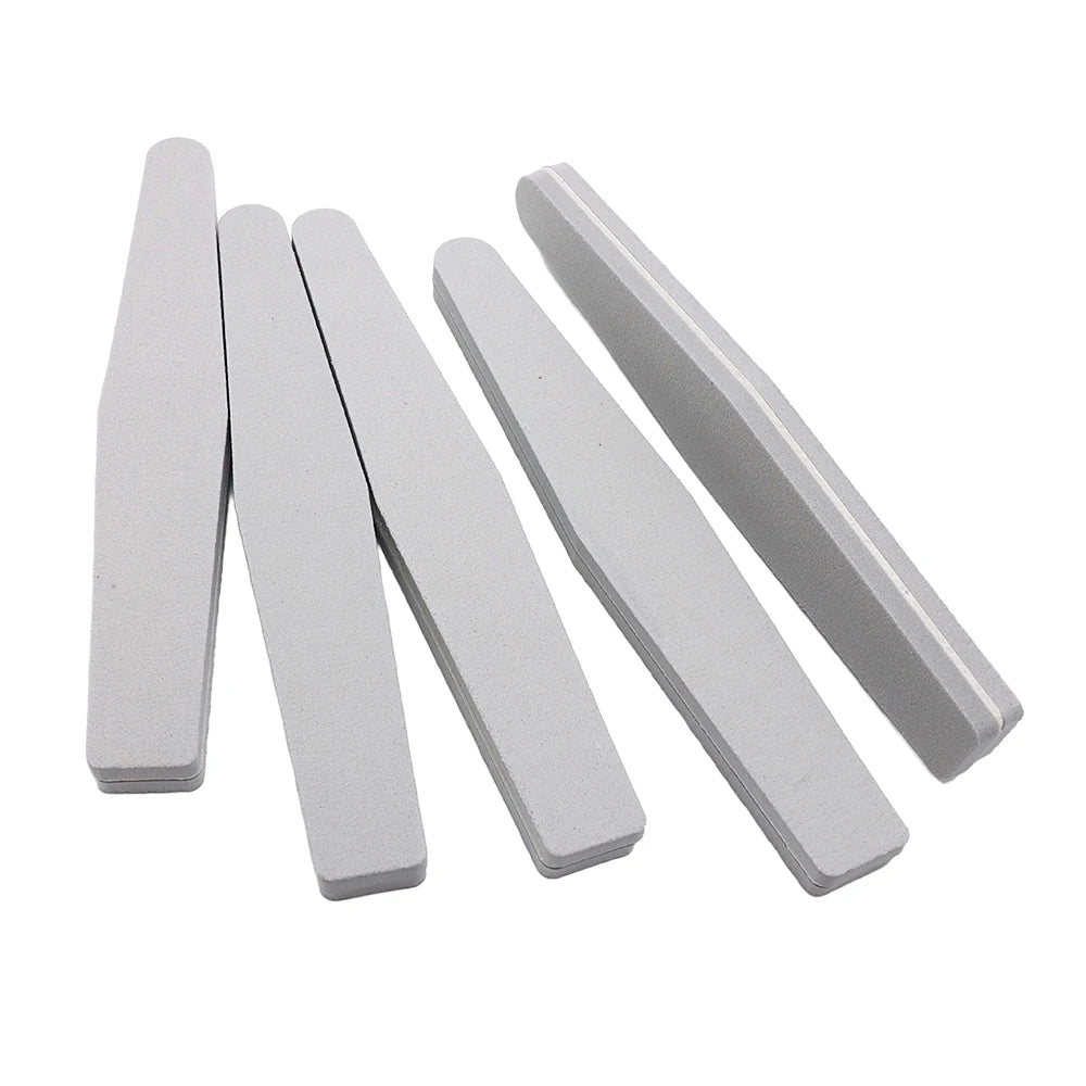 JEARLYU Rhombus Sponge Nail Files 5/10 Pack – Buffer & Polish Sponge Nail Files PRIMED 5pcs Grey
