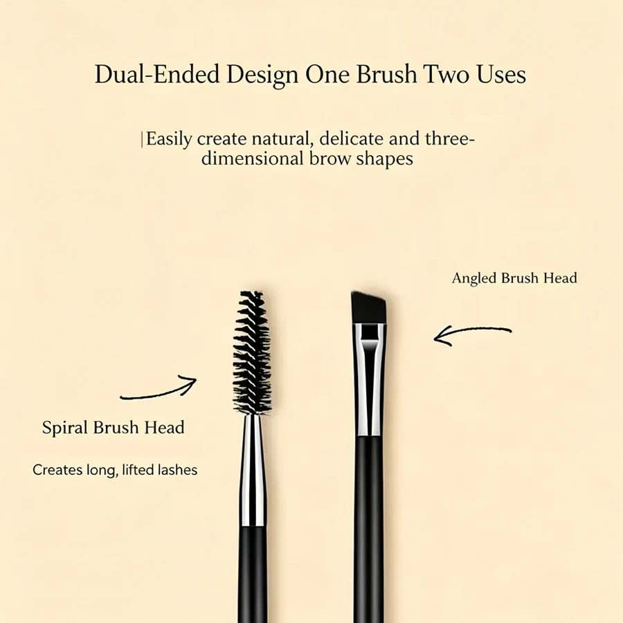 Double-Ended Eyebrow Brush & Spoolie Brow Grooming Tool Eyebrow Makeup Brush PRIMED