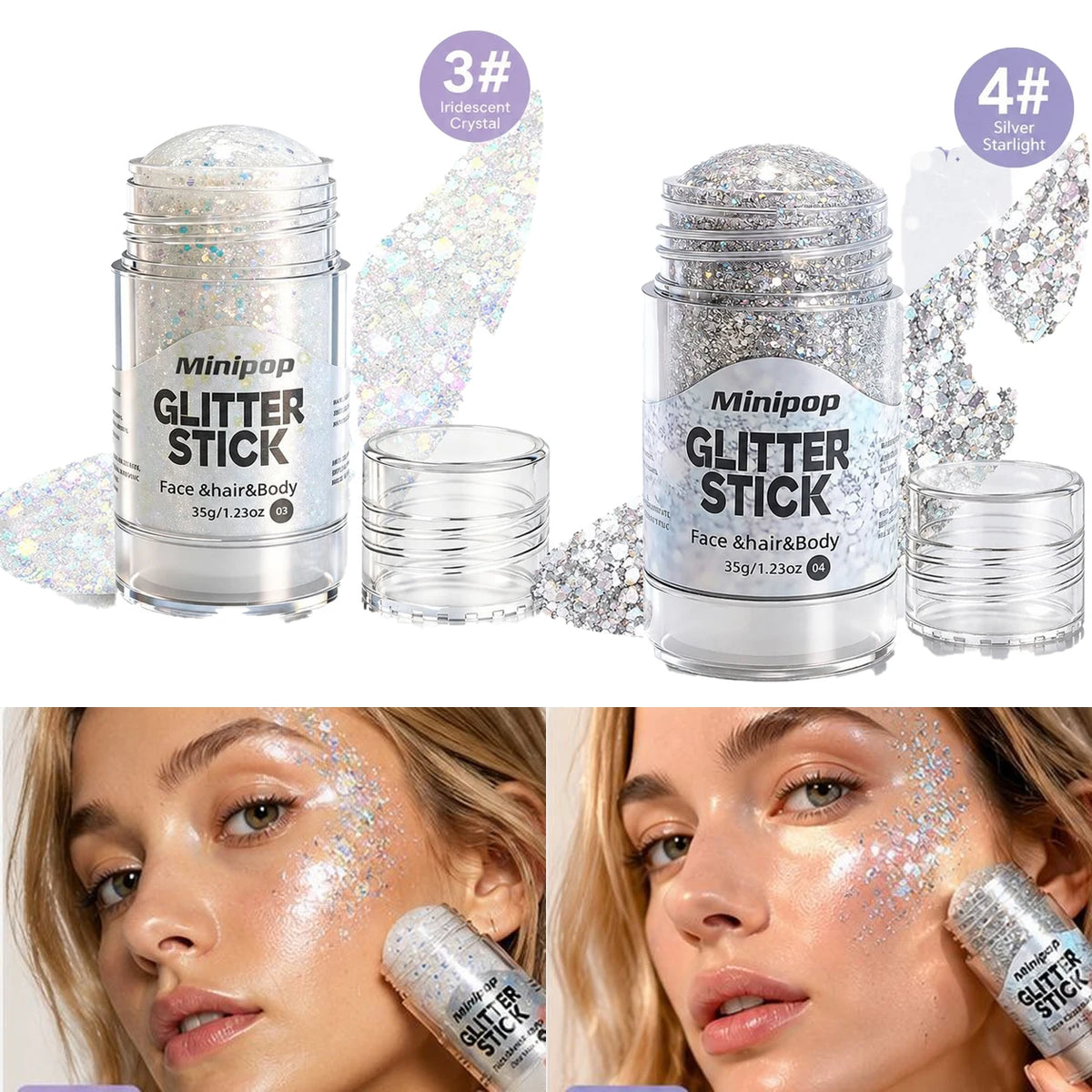 Star Sequin Glitter Stick – Face, Body & Hair Shimmer Makeup
