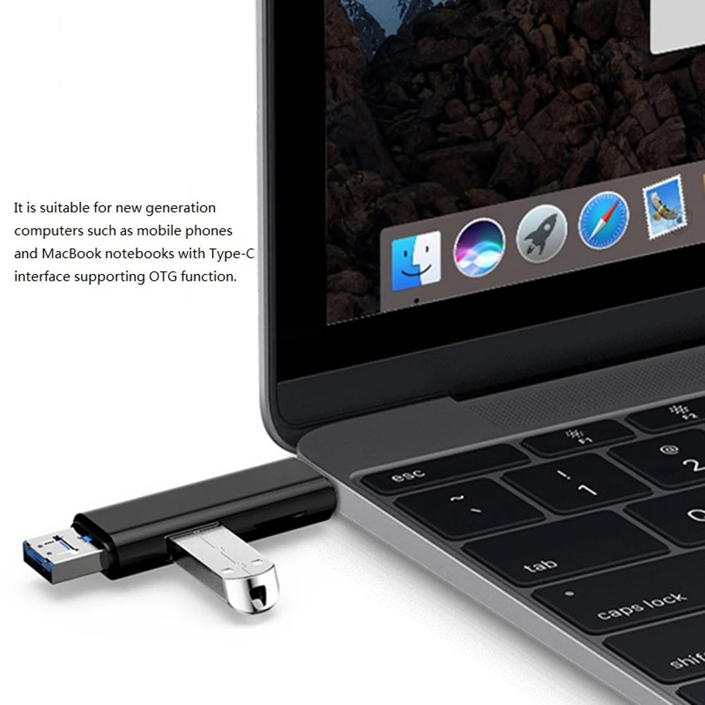 5-in-1 OTG Card Reader USB Type-C Micro USB TF SD Adapter OTG Card Reader PRIMED