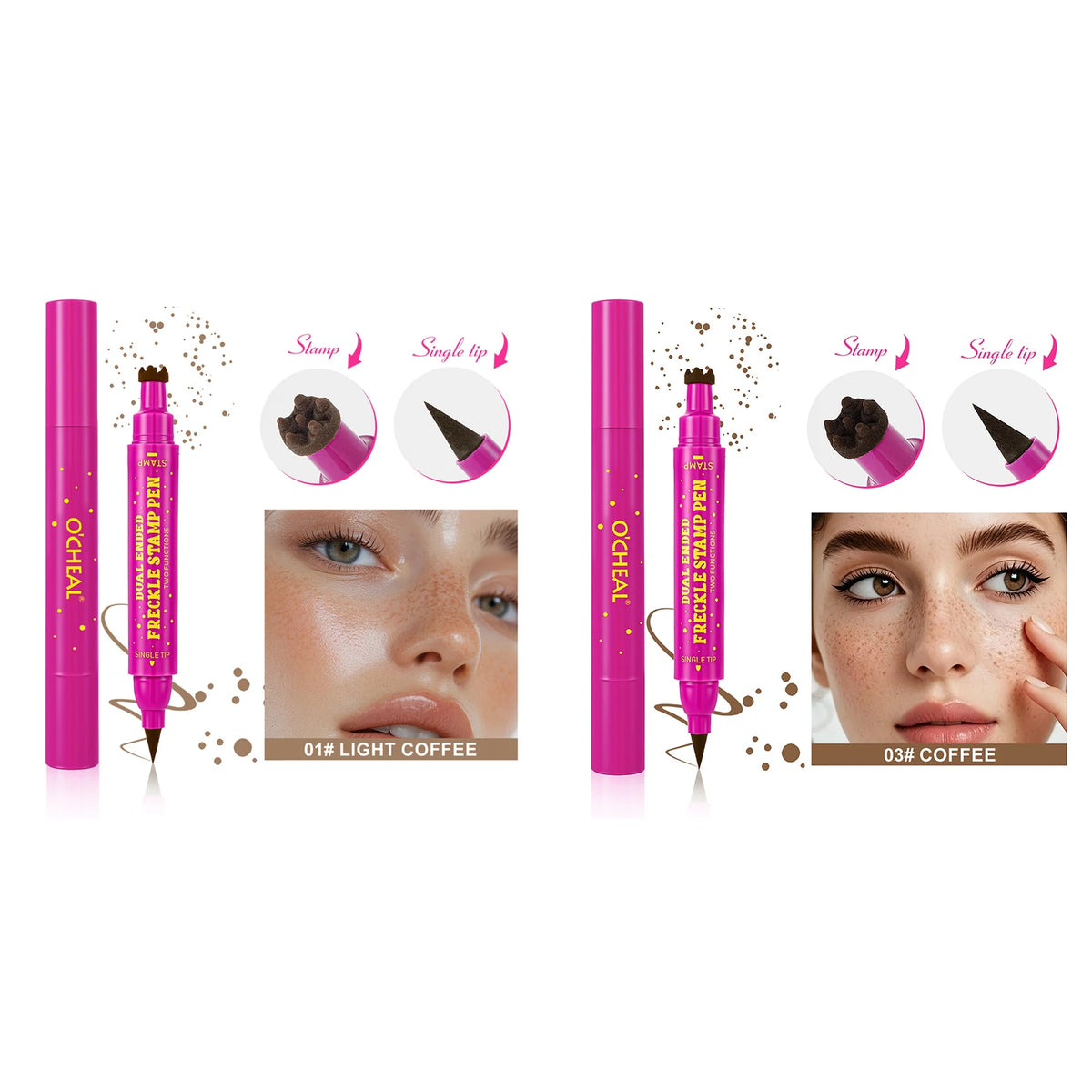 BOSUYA Dual-Ended Waterproof Faux Freckle Pen | Dotting Tool