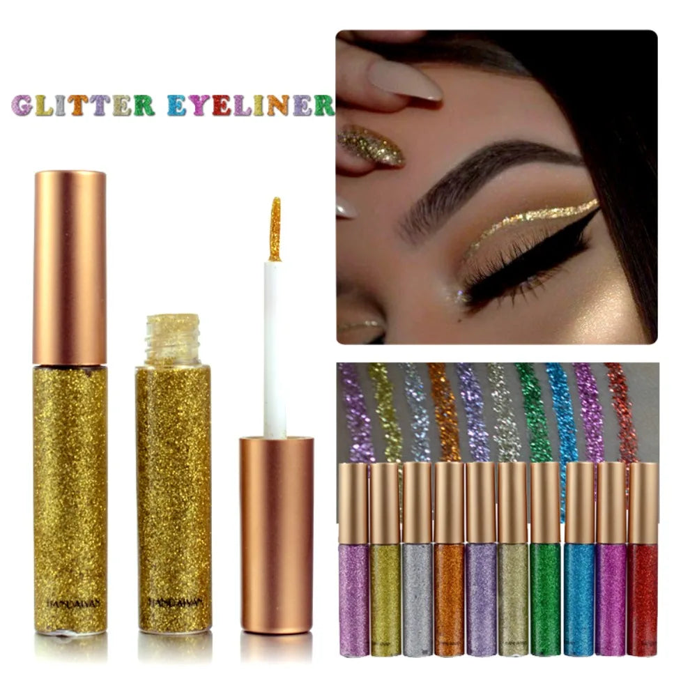 HANDAIYAN Glitter Liquid Eyeshadow – Waterproof Stage Eye Makeup Glitter Liquid Eyeshadow PRIMED