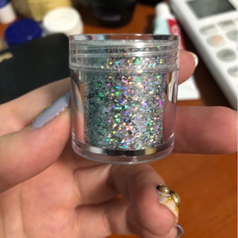 Holographic Nail Glitter Powder 10g | 12 Colors Laser Sequin